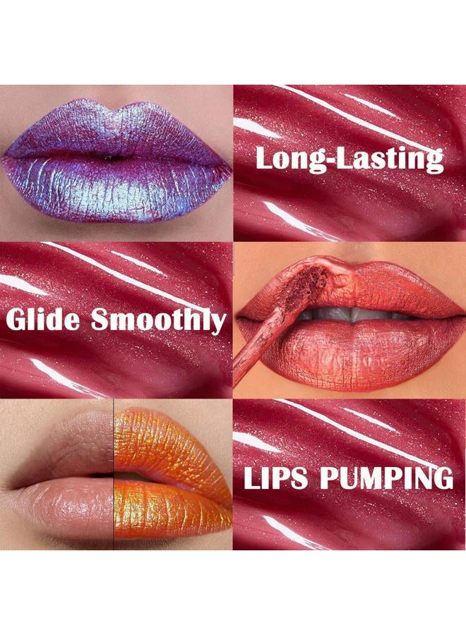 Maydear Chameleon Lipstick 5 Colors Set, Long Lasting Waterproof Colourful Diamond Shimmer Lip Gloss for Women Girls Makeup kit - Image 4