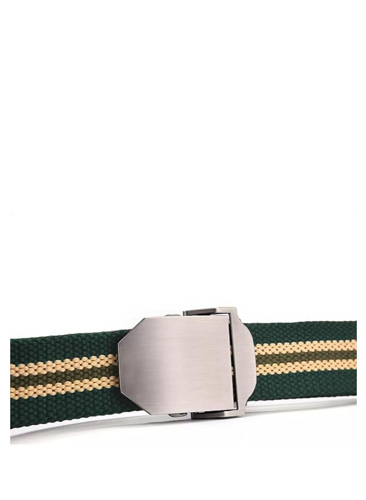 Tango حزام قماش للرجال - طراز عسكري - حزام تكتيكي مع مشبك معدني - حزام قابل للتعديل ليتناسب بشكل مريح. (أخضر مخطط) - Image 3