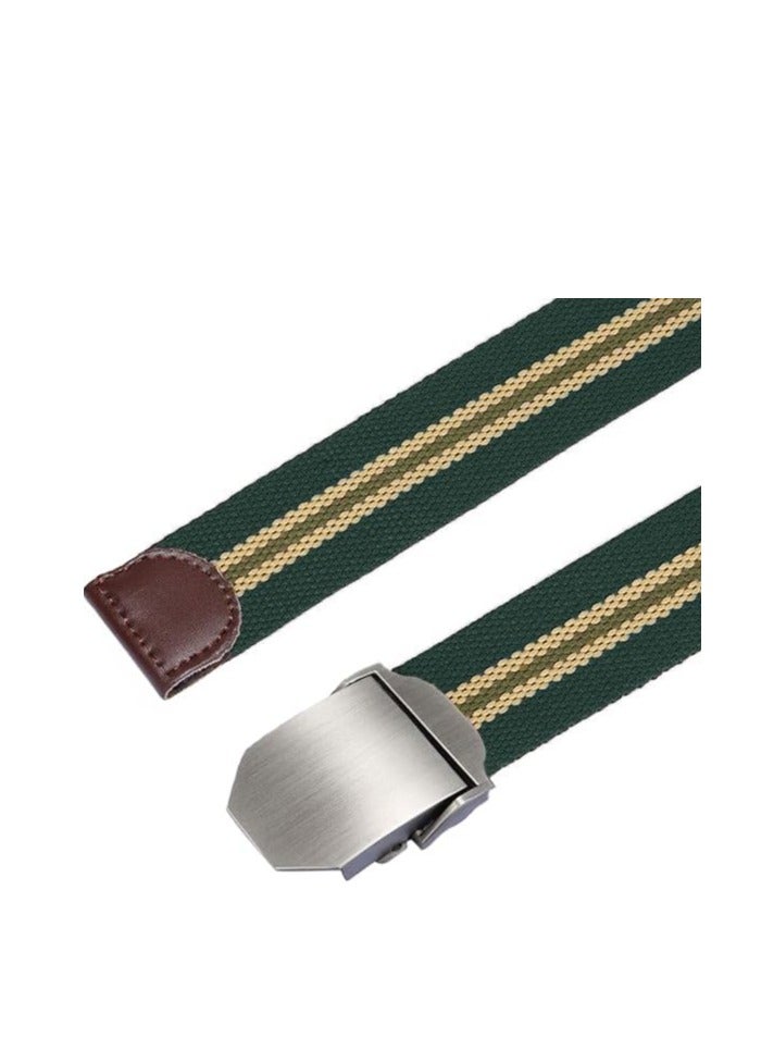 Tango حزام قماش للرجال - طراز عسكري - حزام تكتيكي مع مشبك معدني - حزام قابل للتعديل ليتناسب بشكل مريح. (أخضر مخطط) - Image 4