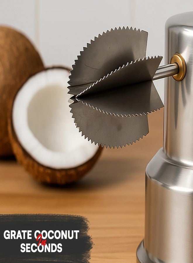 SUPERMOM Coconut Scraper 1 Pc – Stainless Steel Coconut Scraper with Vacuum Bas, Manual Hand Roller Grater & Crusher Tool for Efficient Crusher in The Kitchen, Durable & Rust-Resistant for Kitchen Use - Image 4