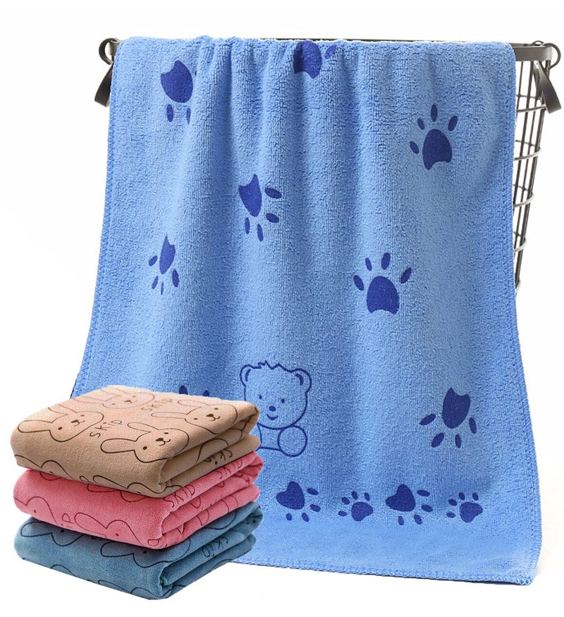 DRESSABLY Newborn Baby's Cotton Washcloth Soft Bath Towel (Colour and Prints May Vary, Small, 48cm x 84cm) - Pack of 2 - Image 1