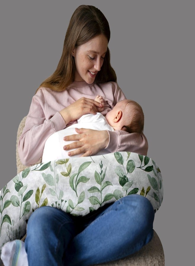 Windson Craft Newborn Nursing Feeding Pillow, Breastfeeding Pillows with Removable Cover, Infant Support for Baby & Mom Cradle 0-24 Months (Green - Leaf) - Image 1