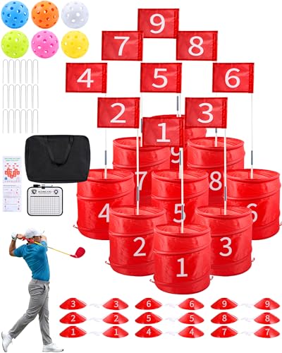 Hotwind Backyard Golf Game Portable 9 Hole Outdoor Golf Course for Indoor Outdoor Play Yard Golf Practice Game Gifts for Family and Adults Lawn Beach Yard Park Golfgame for Adults No Clubs - Image 1