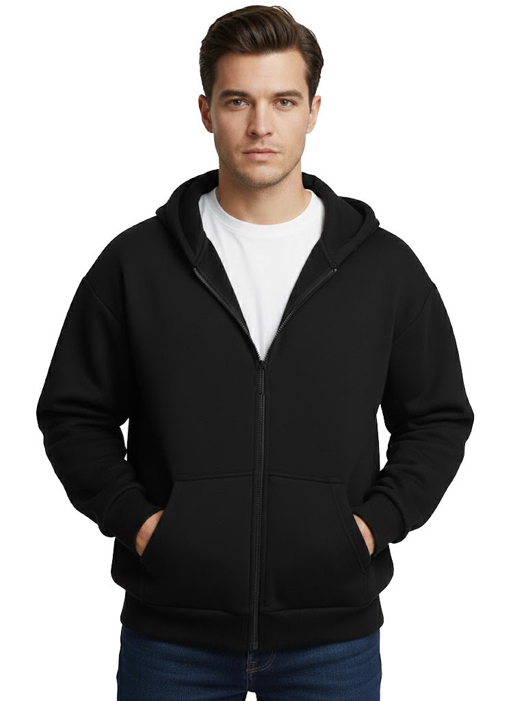 Zipper Hooded Sweatshirt Jacket - Image 1
