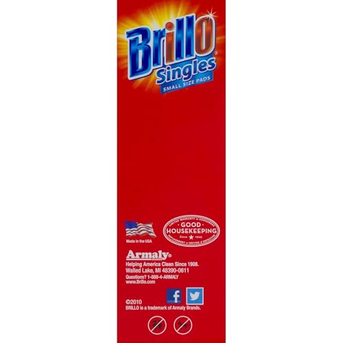 Brillo وسادات صابون الصوف الفولاذي للاستخدام الفردي من بريلو، حجم أصغر برائحة حمراء أصلية، عبوة 15 عدداً - Image 5