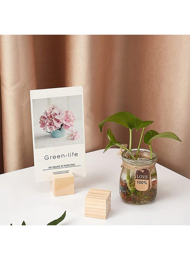 Zoreya 10 Pcs Wood Place Card Holders, Cube Sign Display Menu Holders, Event Tabletop Decoration - Image 5