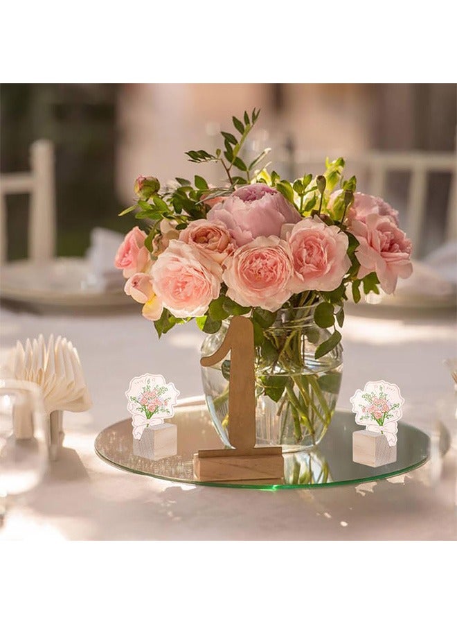 Zoreya 10 Pcs Wood Place Card Holders, Cube Sign Display Menu Holders, Event Tabletop Decoration - Image 4