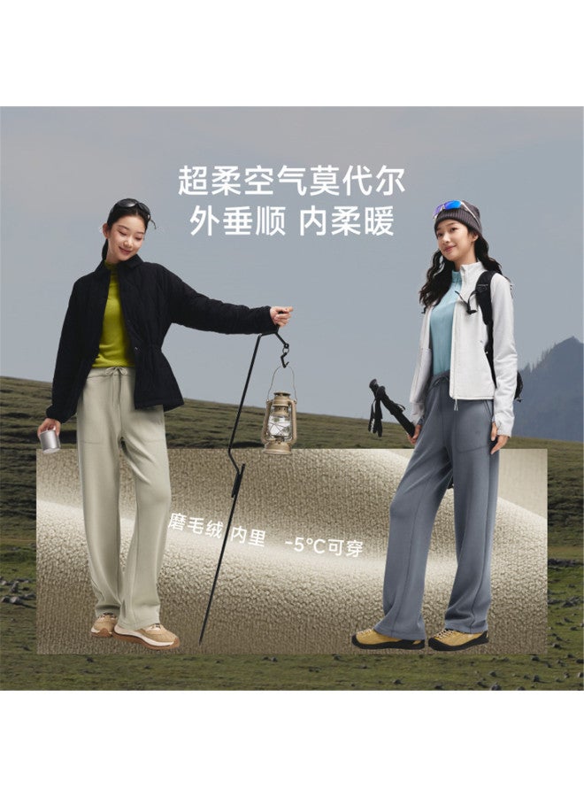 Beneunder Women'S High-Stretch High-Warmth Straight-Leg Pants, Fleece-Lined Heavyweight Casual Trousers For Leg-Lengthening And Versatile Styling - Image 3