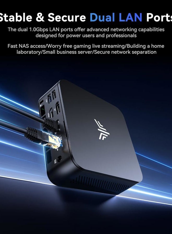 KAMRUI Essenx E3 Mini PC, Ryzen 5 3500U (Beats N150/N97), 16GB RAM 512 SSD Mini Computers, Mini Desktop Computers Support Dual LAN, Triple 4K Display, WiFi, BT, Office, Home, Business BALCK - Image 5