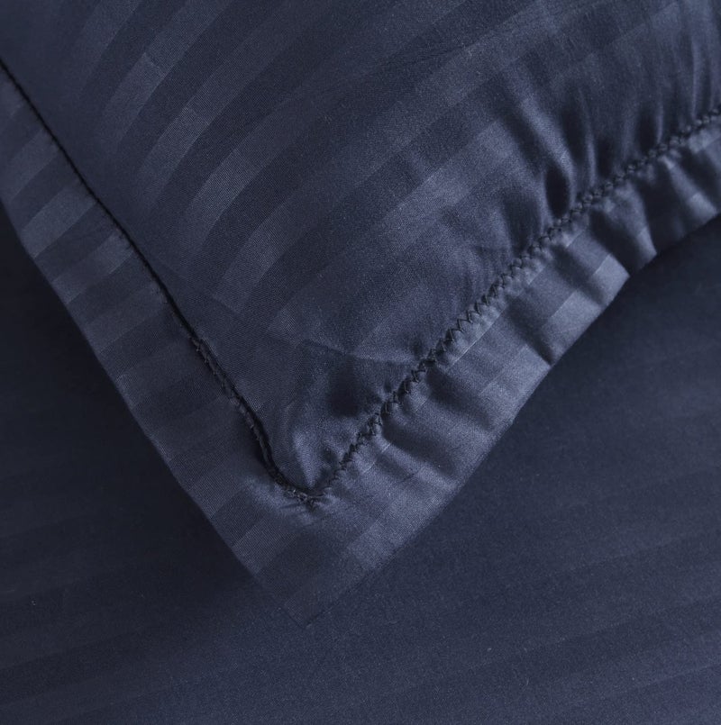 Nendle Elastic Fitted Cotton 210TC Double Bedsheets King Size 78x72 Inches with 2 Pillow Covers (Fits Upto Mattress of 12 Inches, Blue) - Image 4