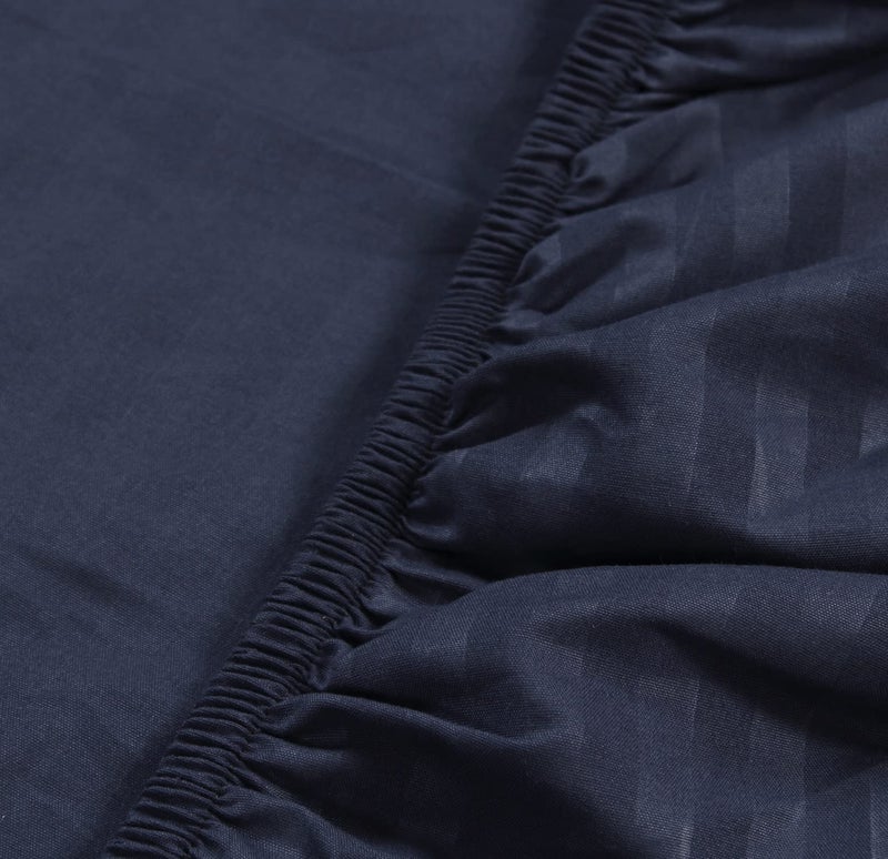 Nendle Elastic Fitted Cotton 210TC Double Bedsheets King Size 78x72 Inches with 2 Pillow Covers (Fits Upto Mattress of 12 Inches, Blue) - Image 5
