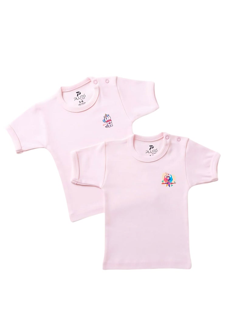 Pluto Pack of 3 Cotton Short Sleeve Undershirt for Baby  - Image 4