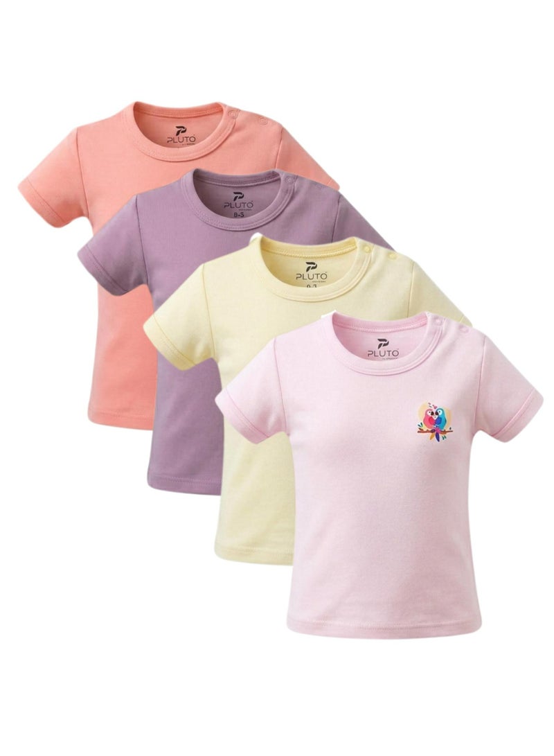 Pluto Pack of 4 Cotton Short Sleeve Undershirt for Baby - Image 1
