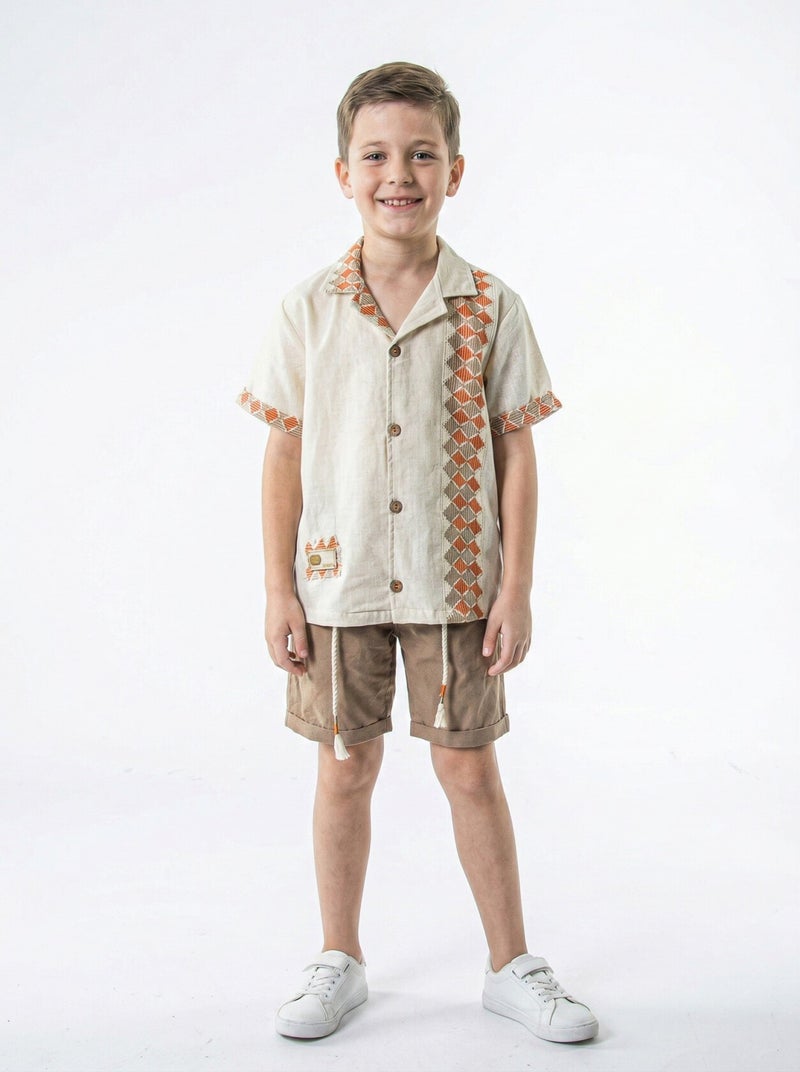 Hype Boys' two-piece summer set (T-shirt + shorts) for ages 8 to 12 years 6897 - Image 1