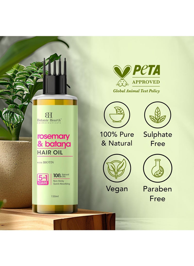 Botanic Hearth - Botanic Hearth 100% Pure Rosemary Batana Oil for Hair | Promotes Hair | Hair Strengthening Treatment for Healthy Nourished Hair | 150 ml - Image 1