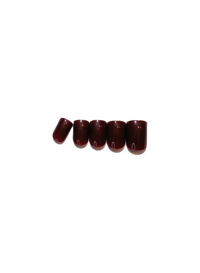 loca Small Nails #N3-Natural Shape brown color - Image 2