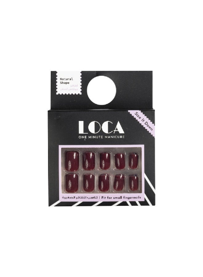 loca Small Nails #N3-Natural Shape brown color - Image 1