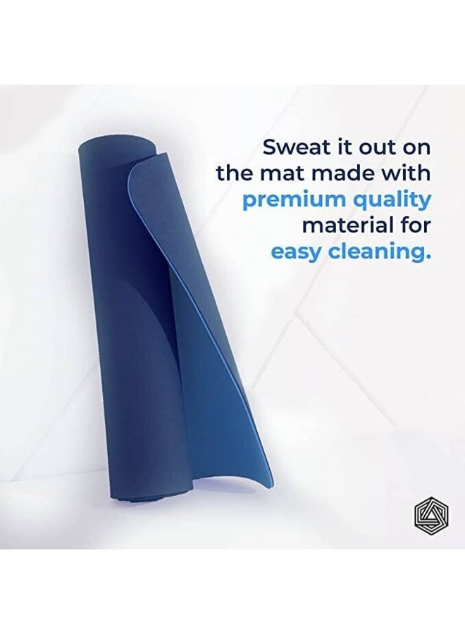 BOLDFIT BOLDFIT ProGrip Yoga Mat for men and women,(6mm) Extra Thick Anti skid with carrying bag Blue 6 mm Yoga Mat  - Image 2