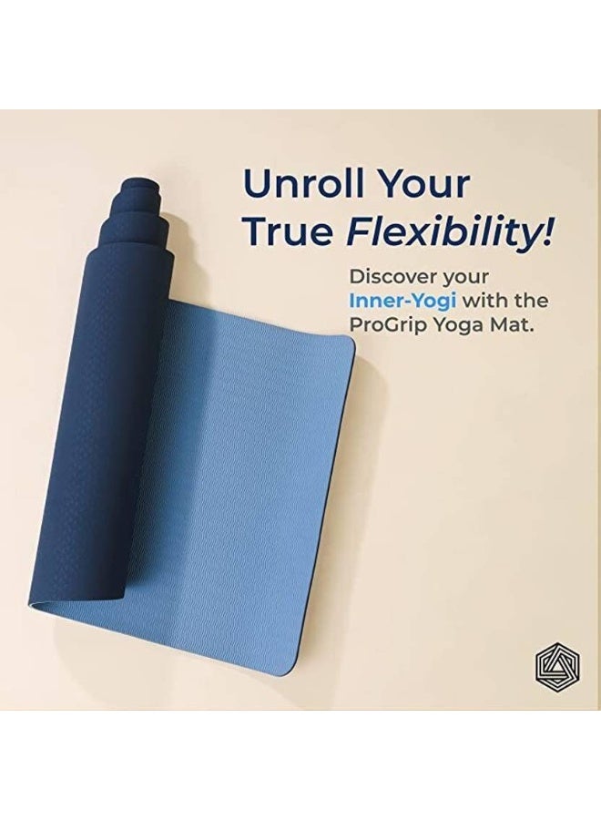 BOLDFIT BOLDFIT ProGrip Yoga Mat for men and women,(6mm) Extra Thick Anti skid with carrying bag Blue 6 mm Yoga Mat  - Image 3