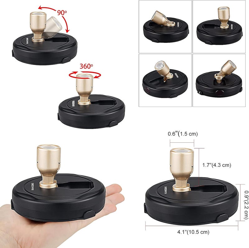 KANESIKI Spotlight Battery Operated, Wireless LED Puck Light, Dimmable Accent Spot Light for Plant Tree Indoor, Stick Uplighting for Display Photo Dartboard Painting Artwork Gallery Portrait, 2 Pack - Image 5