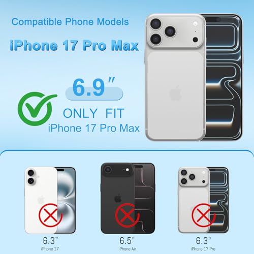DJBull for iPhone 17 Pro Max 6.9" Wallet Case with Card Holder, Shoulder and Wristlet Straps, Soft PU Leather, Magnetic Snap, Flip Phone Case for Women Men for Apple 17 Pro Max Rose Gold - Image 2