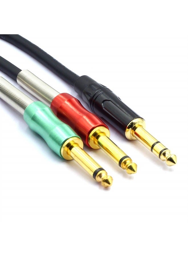 SiYear 10 FT Gold Plated 6.35mm 1/4 Inch Male TRS Stereo to Dual 6.35mm 1/4" Male Mono Y Splitter Audio Cable,Insert Cable TRS 1/4" to 2 x 6.35 TS 1/4" Patch Adapter(3M) - Image 2