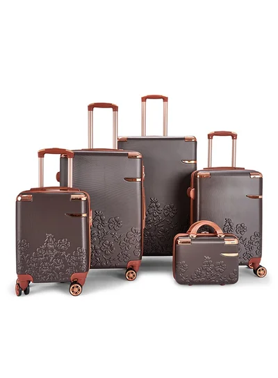 LIMRA Luggage set 5 pieces travel Bags with a distinctive design from limra Brown