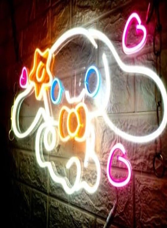 Wall Mitra Cinnamoroll Neon Sign Anime Neon LED Signs for Wall Decor Dimmable Neon Light Signs for Bedroom Girls Room Japanese Cartoon Neon Wall Signs Decor Cute Night Light Gifts for Kids(24x12) - Image 3