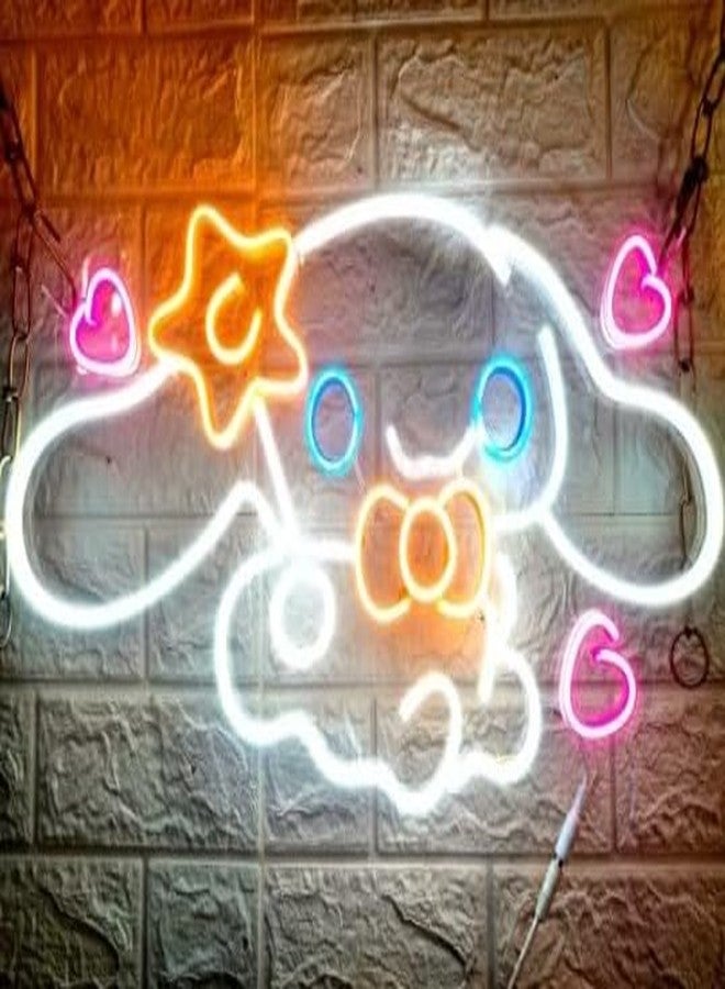 Wall Mitra Cinnamoroll Neon Sign Anime Neon LED Signs for Wall Decor Dimmable Neon Light Signs for Bedroom Girls Room Japanese Cartoon Neon Wall Signs Decor Cute Night Light Gifts for Kids(24x12) - Image 4