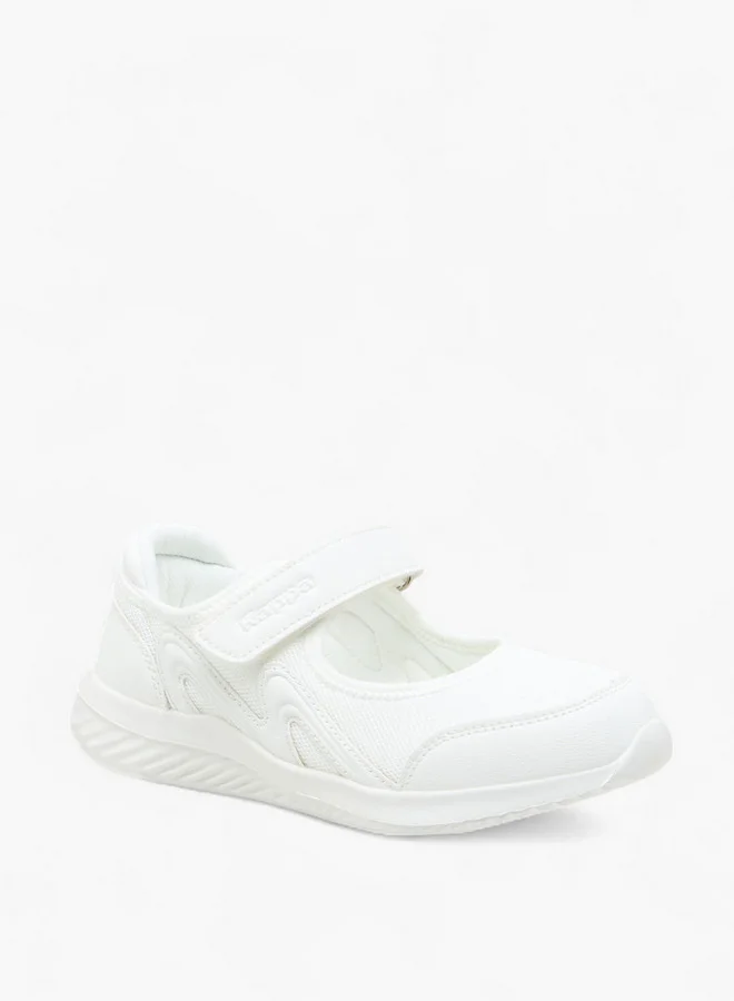 كابا Girls' Textured School Shoes with Hook and Loop Closure