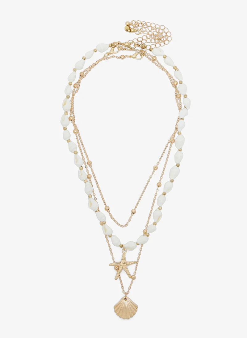 جينجر Multipack Layered Beaded Necklace with Charms