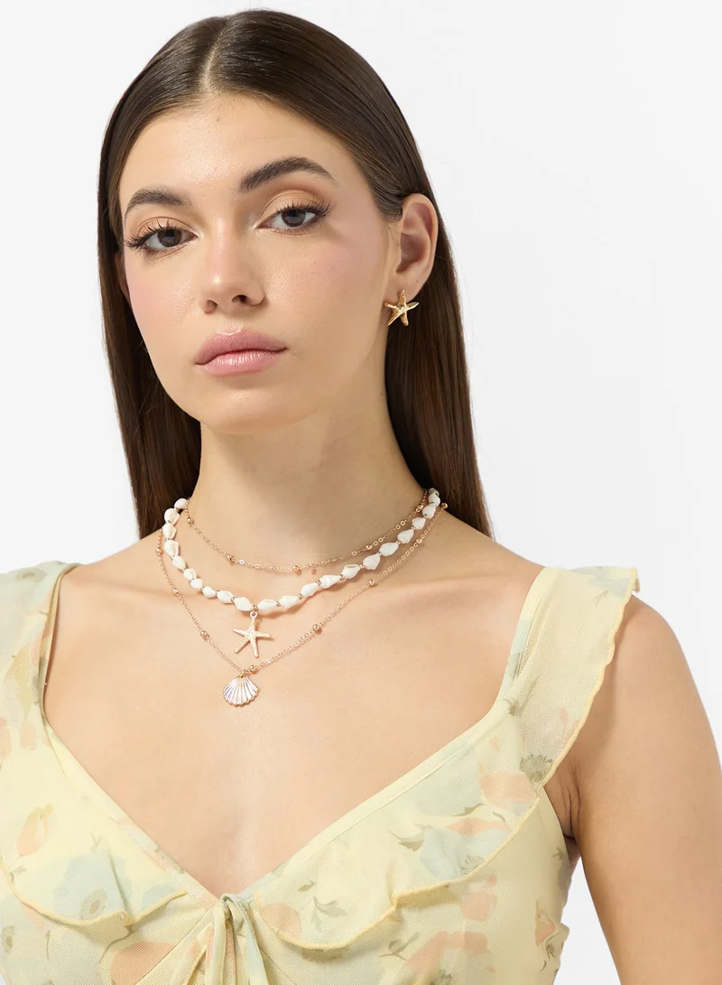 Multipack Layered Beaded Necklace with Charms