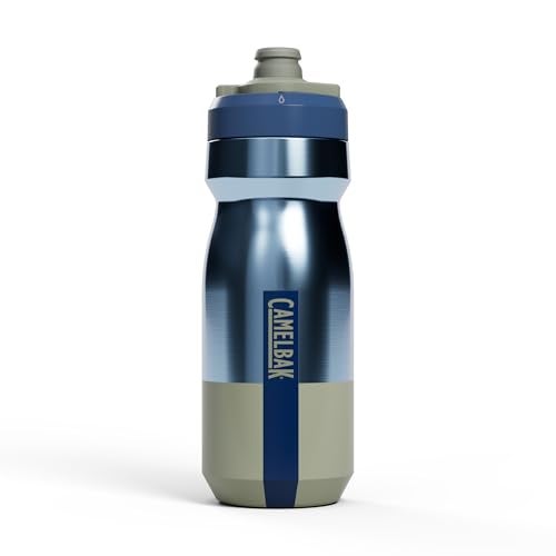 CamelBak Podium Steel Insulated Stainless Steel Bike Water Bottle LongLasting Cold Hydration for Cycling Performance 18oz Mercury Deep Sea - Image 1