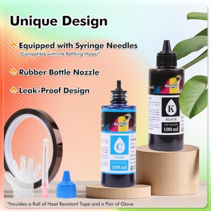 Heat transfer application: sublimation ink refill bottle for mugs, polyester shirts, mats; material: liquid ink; color: full-color compatible; sell point: compatible with ET-2720, ET-2760, ET-2800, ET-2803, ET-2850, ET-3760, WF-7710, WF-7720, C68, C88 - Image 3