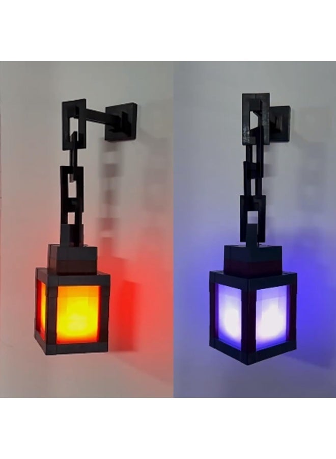 MINECRAFT Pixel-style Lantern Night Light, 2026 Ramadan Gift, LED 16-Color Changing Hanging Lantern Lamp, inspired by Minecraft – Rechargeable Wall-Mounted/Tabletop Night Light, perfect for gamers, boys, girls, men's bedrooms, and game room wall decor. - Image 2