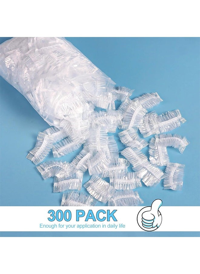 HY 300 Pcs Ear Protector Caps Disposable Elastic Clear Shower Water Ear Covers Large for Hair Dye, Shower, Bathing Ear Cover Caps,Spa Home Use Hotel and Hair Salon  - Image 5