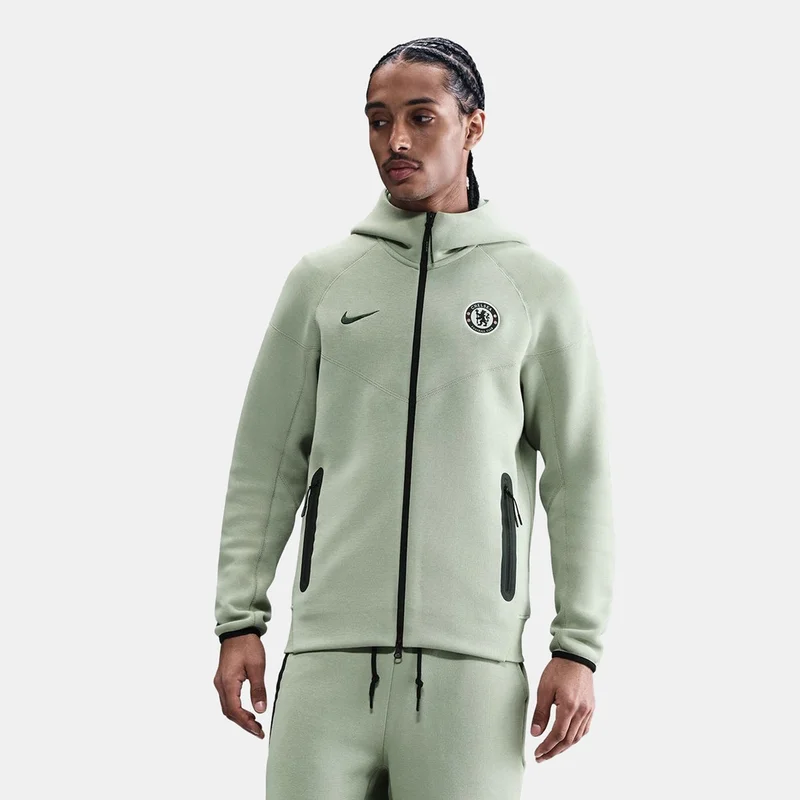 Nike Green Men's Chelsea Tech Windrunner Fleece Football Full-Zip Hoodie for Men | Best Price UAE