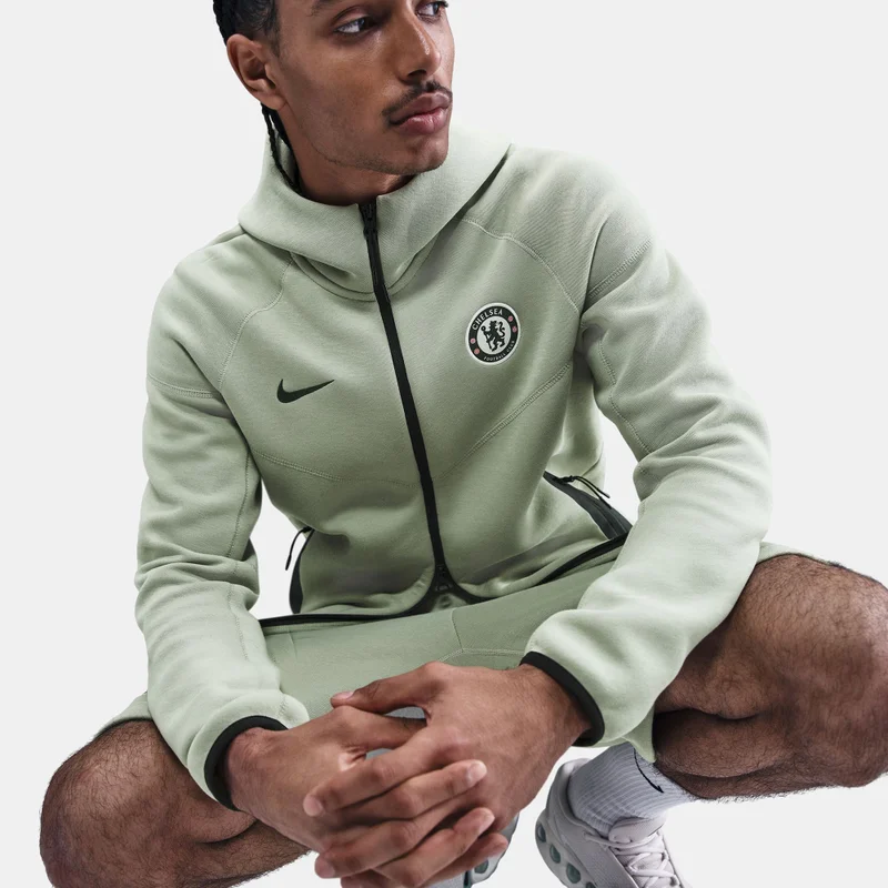 Nike Green Men's Chelsea Tech Windrunner Fleece Football Full-Zip Hoodie for Men | Best Price UAE