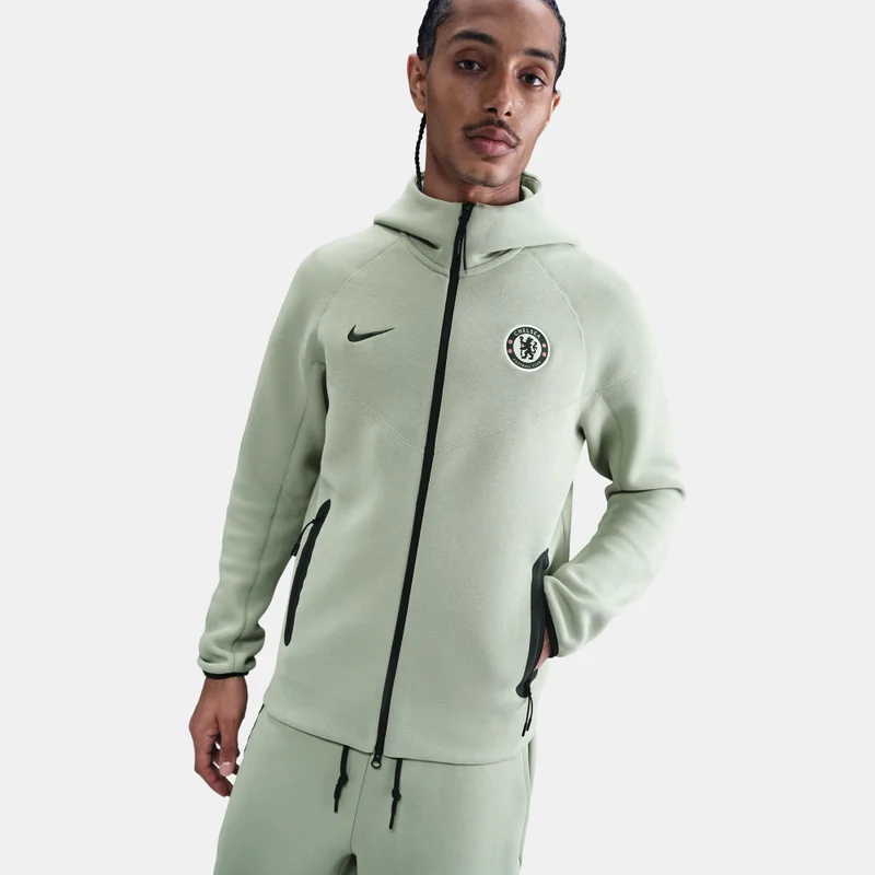 Nike Green Men's Chelsea Tech Windrunner Fleece Football Full-Zip Hoodie for Men | Best Price UAE