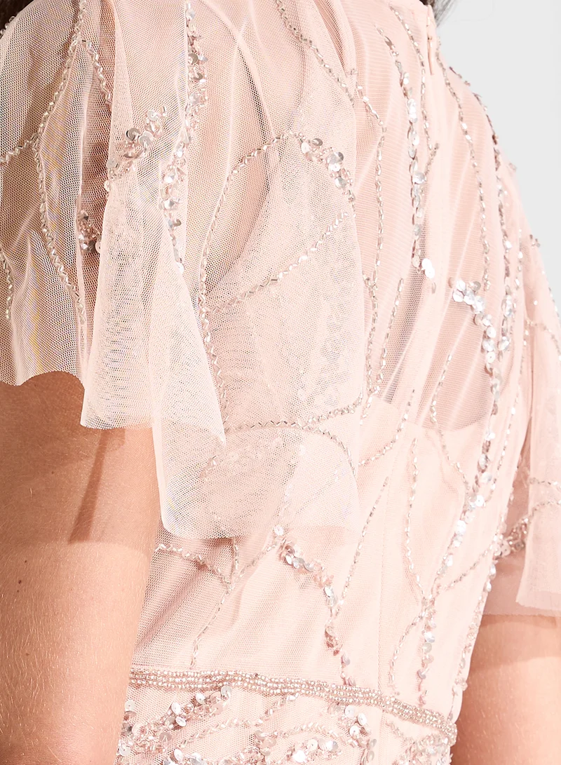 Namshi x Embellished Tulle Dress