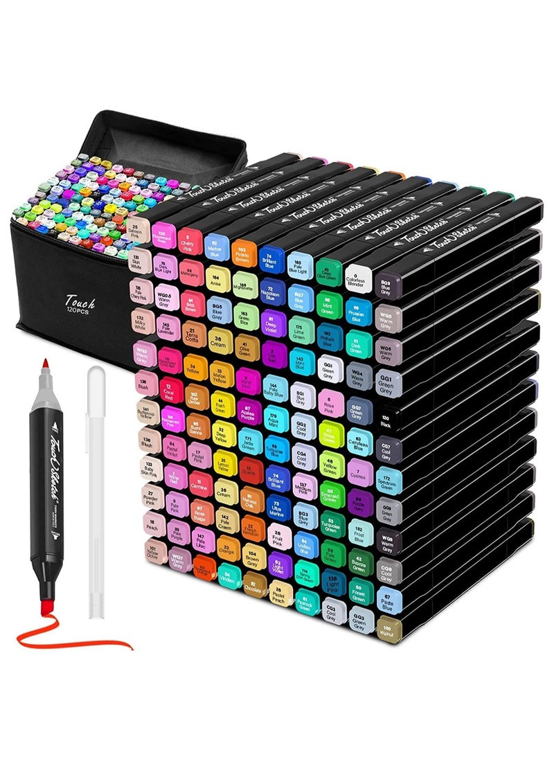 Generic - Dual-ended Color Marker Pen Set, Larger Pen Count, Suitable for Design, Drawing, Coloring, and School Art Activities (120 Colors) - Image 1