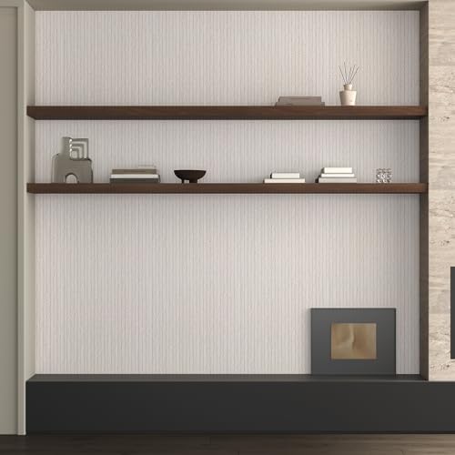 VaryPaper Light Grey Striped Grasscloth Peel and Stick Wallpaper Fabric Wallpaper Waterproof Self Adhesive Removable Herringbone Grass Cloth Contact Paper for Cabinet Bedroom Accent Wall 15.7''x78.7'' - Image 5
