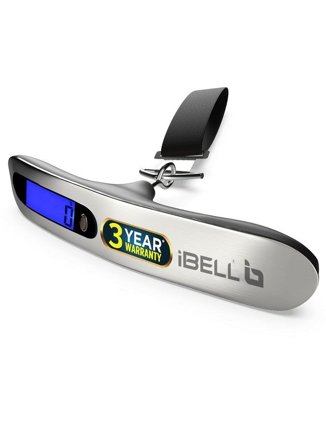 آي بيل جهاز قياس الوزن iBELL Premium من الفولاذ المقاوم للصدأ لوزن الأمتعة، محمول، 50 كجم، نوع الخطاف مع شاشة LED رقمية ووظيفة الوزن الصافي، LS5010M (فضي) - Image 1