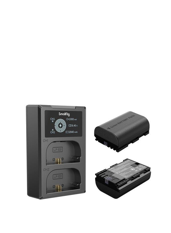 SmallRig LP-E6NH Kit with 2 Batteries and 2-Bay USB Charger - Image 2