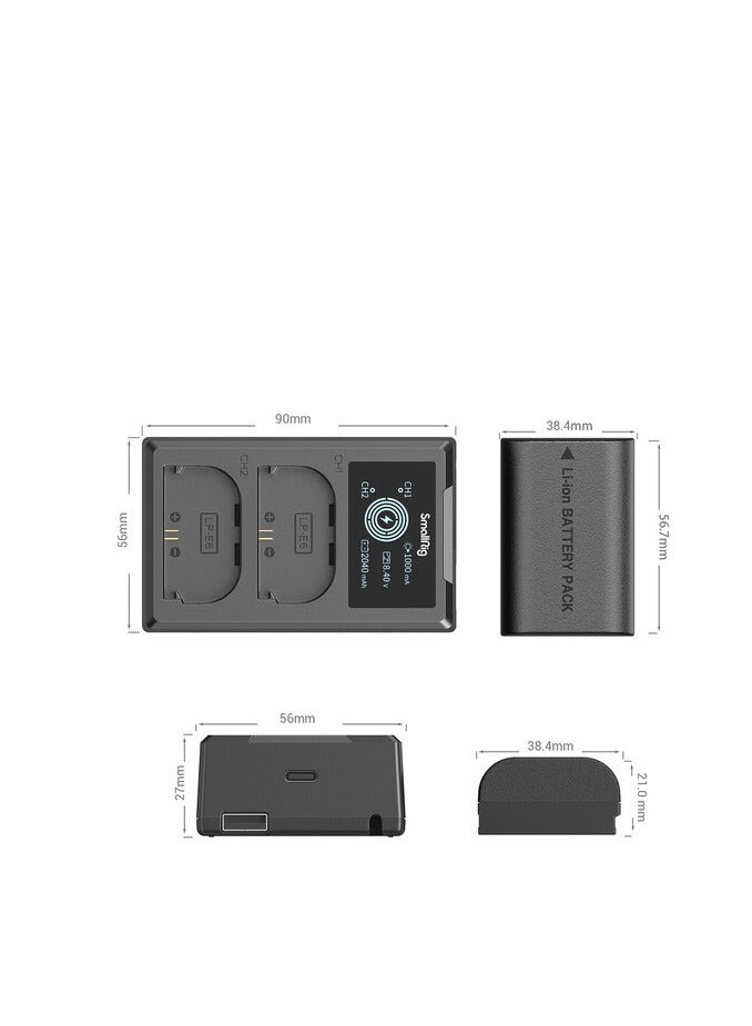 SmallRig LP-E6NH Kit with 2 Batteries and 2-Bay USB Charger - Image 3
