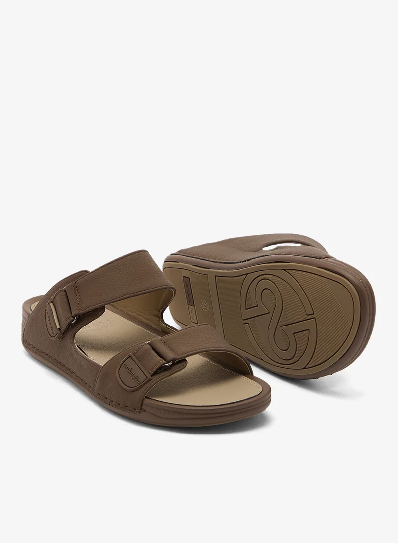 Comfort Plus COFFEE Velcro Strap Comfort Arabian Sandals for Men | Best Price UAE