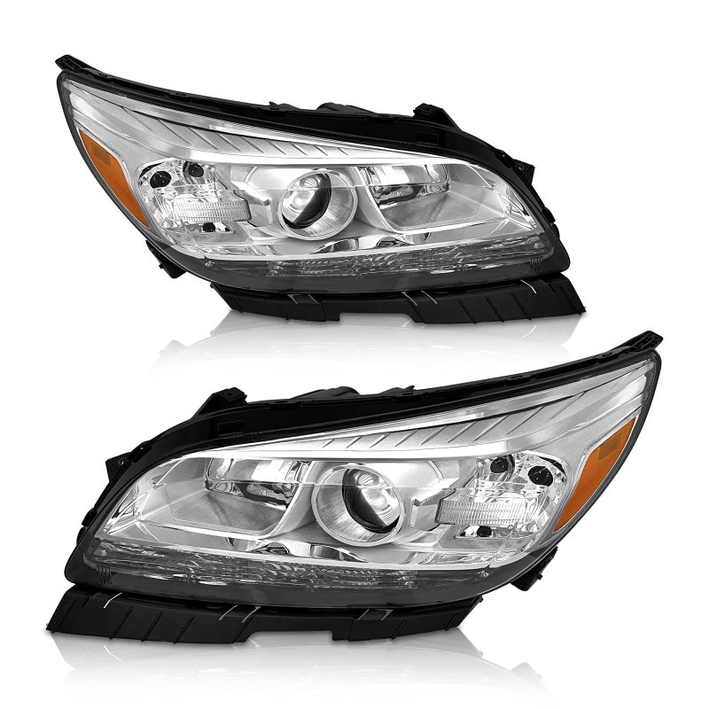 AXLAHA Headlights Assembly for 2013 2014 2015 Chevy Malibu 4-Door LT/LTZ fit 2016 Chevy Malibu Limited Headlamp with Factory Halogen 4 Door Sedan Chrome Housing Driver & Passenger Side(No Bulb) - Image 1