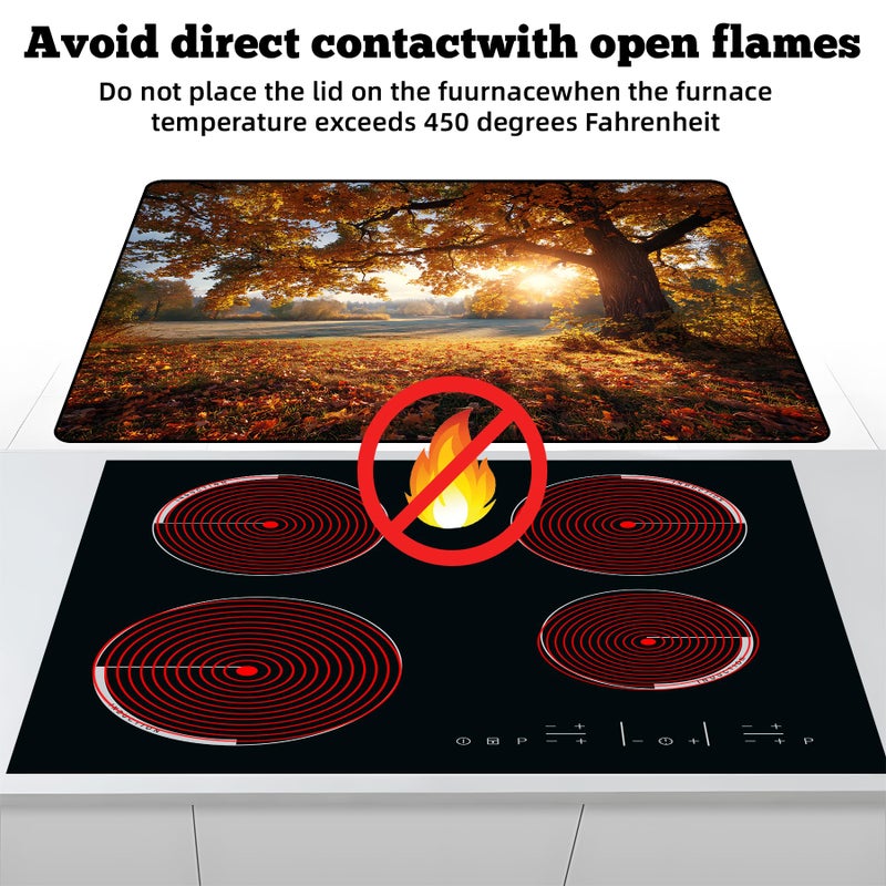 AOHMPT Multi-Design Stove Cover for Glass/Electric Stoves - 3-in-1 Heat-Resistant Protector Mat, Non-Slip Drying Rack 28"x20" - Image 3