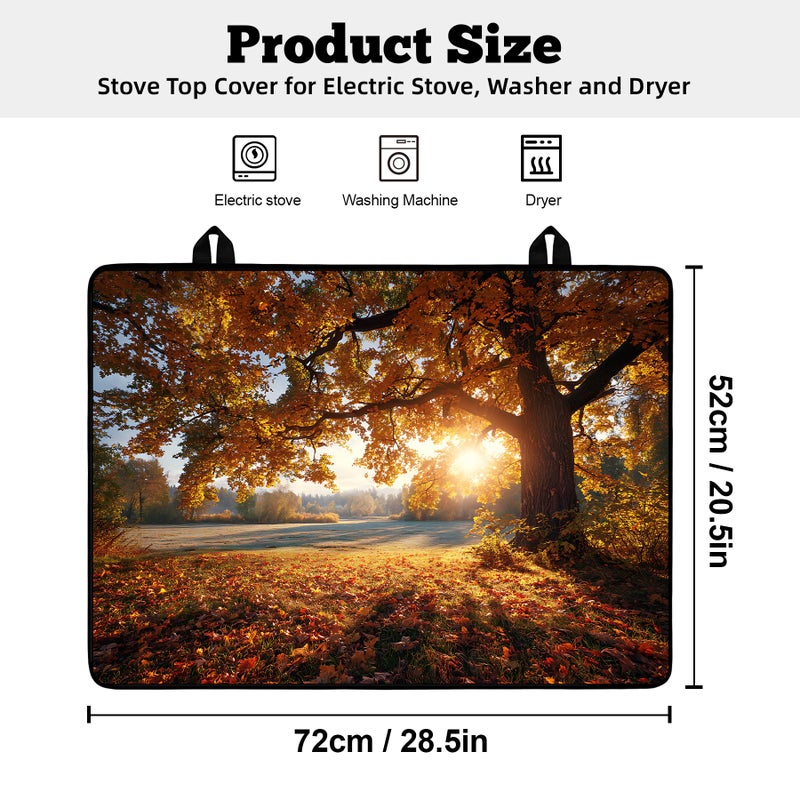 AOHMPT Multi-Design Stove Cover for Glass/Electric Stoves - 3-in-1 Heat-Resistant Protector Mat, Non-Slip Drying Rack 28"x20" - Image 2