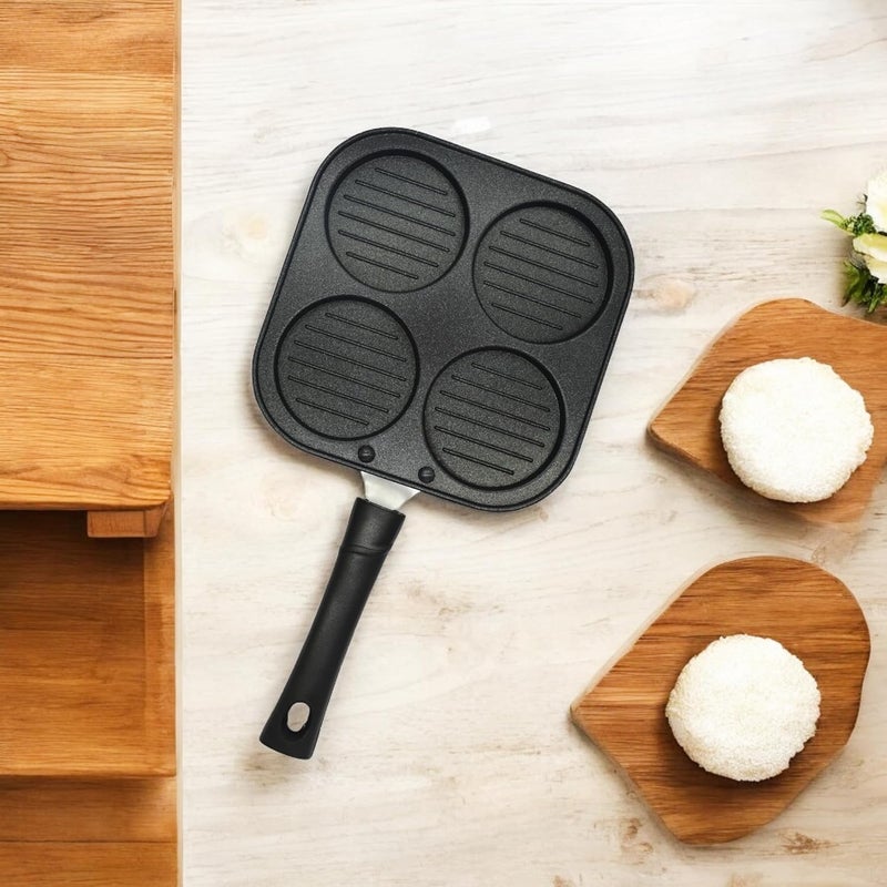 Zen 4Cavity NonStick Pancake Pan with Cleaning Brush and Scraper Perfect for Pancakes Eggs and More 195 cm with 4 L Capacity  - Image 5